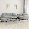 Sofa Sofos komplektas su pagalvėmis, 3 dalių, pilkas, audinys