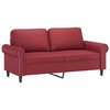 Sofa Sofos komplektas su pagalvėmis, 3 dalių, vyno, dirbtinė oda