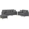 Sofa Sofos komplektas su pagalvėmis, 3 dalių, pilkas, audinys