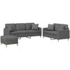 Sofa Sofos komplektas su pagalvėmis, 3 dalių, pilkas, audinys