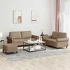 Sofa Sofos komplektas su pagalvėmis, 3 dalių, kapučino, dirbtinė oda