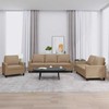 Sofa Sofos komplektas su pagalvėmis, 3 dalių, kapučino, dirbtinė oda