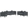 Sofa Sofos komplektas su pagalvėmis, 3 dalių, pilkas, aksomas