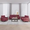 Sofa Sofos komplektas su pagalvėmis, 3 dalių, vyno, audinys