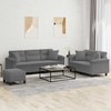 Sofa Sofos komplektas su pagalvėmis, 3 dalių, pilkas, audinys