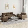 Sofa Sofos komplektas su pagalvėmis, 3 dalių, rudas, audinys