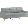Sofa Sofos komplektas su pagalvėmis, 3 dalių, pilkas, audinys