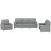 Sofa Sofos komplektas su pagalvėmis, 3 dalių, pilkas, audinys
