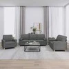 Sofa Sofos komplektas su pagalvėmis, 3 dalių, pilkas, audinys