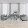 Sofa Sofos komplektas su pagalvėmis, 3 dalių, pilkas, audinys