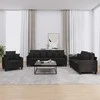 Sofa Sofos komplektas su pagalvėmis, 3 dalių, juodas, audinys