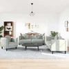 Sofa Sofos komplektas su pagalvėmis, 3 dalių, pilkas, aksomas