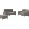Sofa Sofos komplektas su pagalvėmis, 3 dalių, taupe, audinys