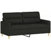 Sofa Sofos komplektas su pagalvėmis, 3 dalių, juodas, audinys