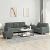 Sofa Sofos komplektas su pagalvėmis, 3 dalių, pilkas, audinys