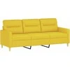 Sofa Sofos komplektas su pagalvėmis, 3 dalių, geltonas, audinys