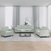 Sofa Sofos komplektas su pagalvėmis, 3 dalių, pilkas, aksomas