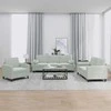 Sofa Sofos komplektas su pagalvėmis, 3 dalių, pilkas, aksomas