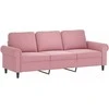 Sofa Sofos komplektas su pagalvėmis, 4 dalių, rožinis, aksomas