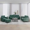 Sofa Sofos komplektas su pagalvėmis, 4 dalių, žalias, aksomas