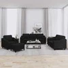 Sofa Sofos komplektas su pagalvėmis, 4 dalių, juodas, audinys