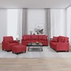 Sofa Sofos komplektas su pagalvėmis, 4 dalių, vyno, dirbtinė oda