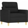 Sofa Sofos komplektas su pagalvėmis, 4 dalių, juodas, audinys