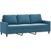 Sofa Sofos komplektas su pagalvėmis, 4 dalių, mėlynas, aksomas