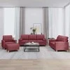 Sofa Sofos komplektas su pagalvėmis, 4 dalių, vyno, audinys