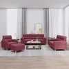 Sofa Sofos komplektas su pagalvėmis, 4 dalių, vyno, audinys