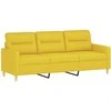Sofa Sofos komplektas su pagalvėmis, 4 dalių, geltonas, audinys