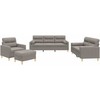 Sofa Sofos komplektas su pagalvėmis, 4 dalių, taupe, audinys
