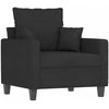 Sofa Sofos komplektas su pagalvėmis, 4 dalių, juodas, audinys