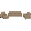 Sofa Sofos komplektas su pagalvėmis, 4 dalių, kapučino, dirbtinė oda