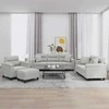 Sofa Sofos komplektas su pagalvėmis, 4 dalių, pilkas, audinys