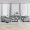 Sofa Sofos komplektas su pagalvėmis, 4 dalių, pilkas, audinys