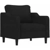 Sofa Sofos komplektas su pagalvėmis, 4 dalių, juodas, audinys
