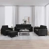 Sofa Sofos komplektas su pagalvėmis, 4 dalių, juodas, aksomas