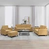 Sofa Sofos komplektas su pagalvėmis, 4 dalių, rudas, aksomas
