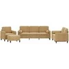 Sofa Sofos komplektas su pagalvėmis, 4 dalių, rudas, aksomas