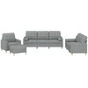 Sofa Sofos komplektas su pagalvėmis, 4 dalių, pilkas, audinys