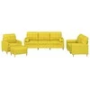 Sofa Sofos komplektas su pagalvėmis, 4 dalių, geltonas, audinys