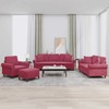 Sofa Sofos komplektas su pagalvėmis, 4 dalių, vyno, aksomas