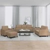 Sofa Sofos komplektas su pagalvėmis, 4 dalių, kapučino, dirbtinė oda