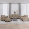 Sofa Sofos komplektas su pagalvėmis, 4 dalių, kapučino, dirbtinė oda