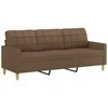 Sofa Sofos komplektas su pagalvėmis, 4 dalių, rudas, audinys