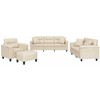 Sofa Sofos komplektas su pagalvėmis, 4 dalių, smėlio, audinys