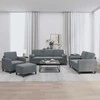 Sofa Sofos komplektas su pagalvėmis, 4 dalių, pilkas, aksomas