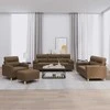 Sofa Sofos komplektas su pagalvėmis, 4 dalių, rudas, audinys