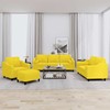 Sofa Sofos komplektas su pagalvėmis, 4 dalių, geltonas, audinys